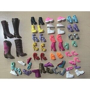 16 pairs of Barbie Doll Shoes + Many Singles high heels sandals Boots